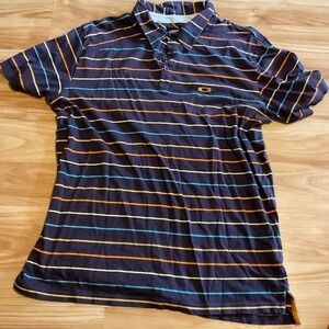 Oakley Blue‎ and Orange Polo Shirt with Stripes